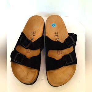 Betula by Birkenstock black suede leather sandals